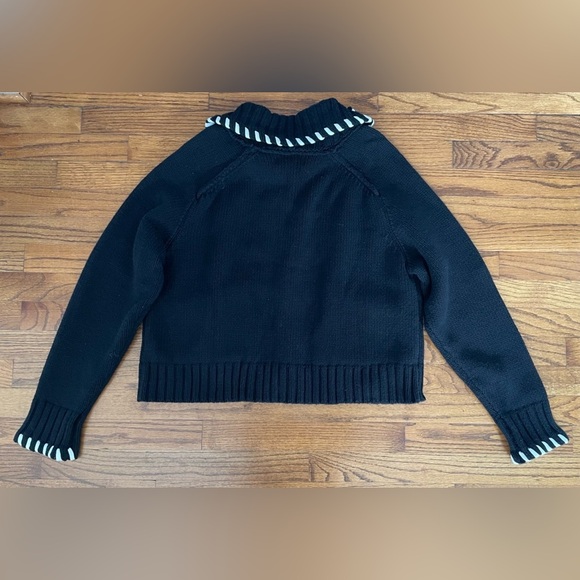 En Saison Piper Whipstitch Black & White Cardigan Sweater Women’s Medium NEW - Picture 12 of 14